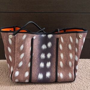 Parker & Hyde Cowhide Print Neoprene Tote w/ Pouch NWOT